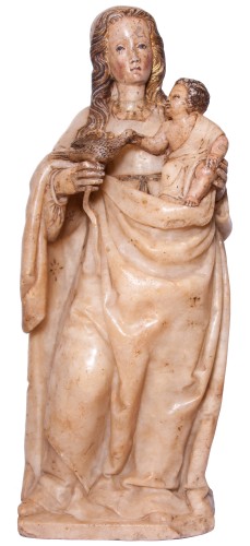 Vierge à l'Enfant en albâtre vers 1500, école aragonaise ou burgalaise - Renaissance