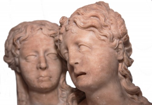Paire de bustes féminins en albâtre, Pays-Bas méridionaux vers 1550 - La Sculpture Françoise