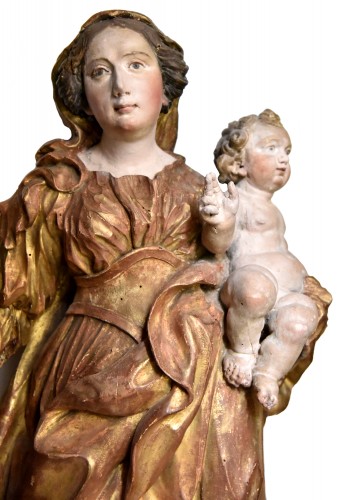 Grande Madonne de procession, Provence ou Languedoc, XVIIIe siècle - Sculpture Style Louis XV
