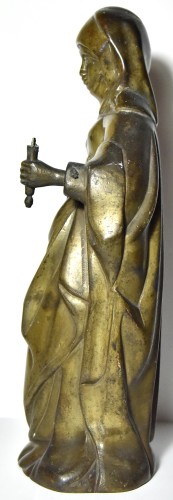 Sculpture Sculpture en Bronze - Statuette de sainte en bronze, fin du XVe siècle Pays-Bas méridionaux