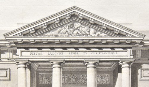 Elévation de la façade de Saint-Philippe-du-Roule, Chalgrin et son atelier vers 1774 - Tableaux et dessins Style Louis XV