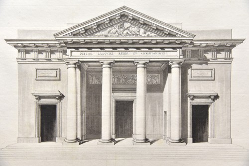 Tableaux et dessins Dessin, Aquarelle & Pastel - Elévation de la façade de Saint-Philippe-du-Roule, Chalgrin et son atelier vers 1774