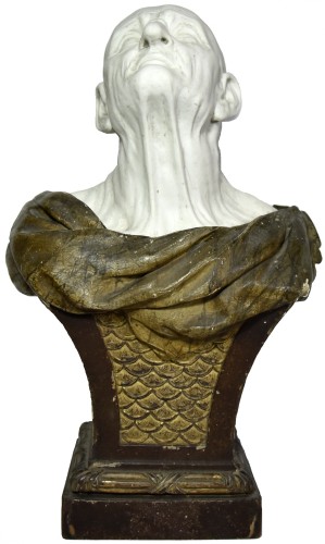 Buste en biscuit du pseudo-Sénèque d'après Guido Reni , fin XVIIIe - Céramiques, Porcelaines Style Transition