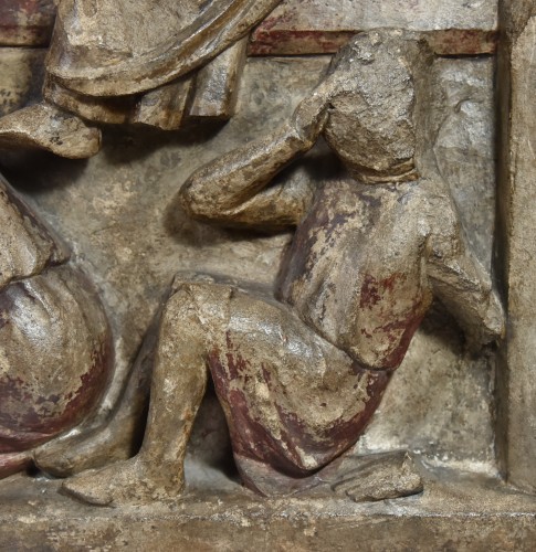 Fragment de retable en calcaire représentant la Résurrection vers 1300 - La Sculpture Françoise