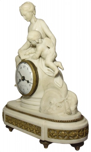 Pendule en marbre attribuée à Ignace ou Joseph Broche vers 1780-1790 - Horlogerie Style Louis XVI