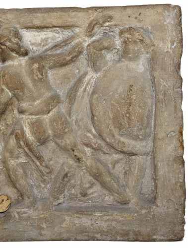 Avant JC au Xe siècle - Urne cinéraire étrusque ornée du combat de l'homme à l'araire, 2e siècle avant  J.-C.