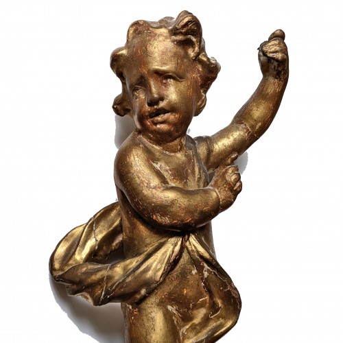 Paire d'anges rococo en bois doré du XVIIIe siècle - La Sculpture Françoise