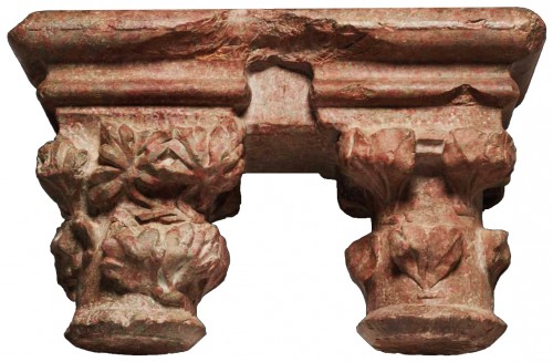 XIe au XVe siècle - Paire de chapiteaux géminés en marbre du Languedoc, XVe siècle