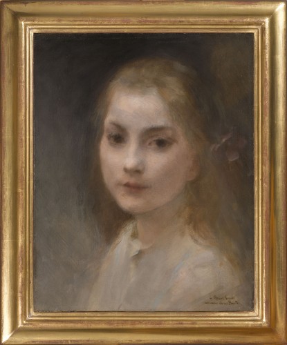 BERTON, Armand (1854-1927) - Portrait de Madeleine Royer fille de Lionel Royer - Tableaux et dessins Style 