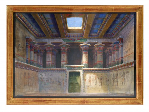 HOLZ, Albert (1884-1954) - Interieur d'un temple égyptien, 1909 - Tableaux et dessins Style 