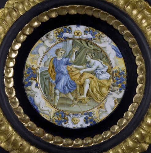 XVIIe siècle - Assiette Taglieré de l'atelier de Carlo Antonio Grue, Castelli, du XVIIe siècle