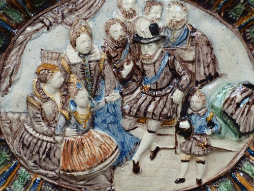 Plat en poterie vernissée Pré d'Auge XVIIe siècle - Le Cabinet d'Amateur