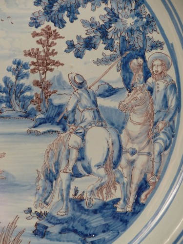 Grand plat en faïence de Nevers du XVIIe siècle - Le Cabinet d'Amateur