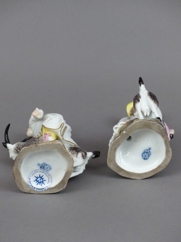 Chevrier et chevrière en porcelaine dure de Hochst réalisés par J.P.Melchior - Le Cabinet d'Amateur