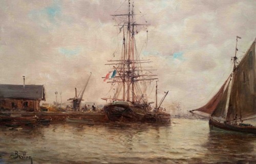Marine B - Auguste Berthon (1858-1917) - Tableaux et dessins Style Napoléon III