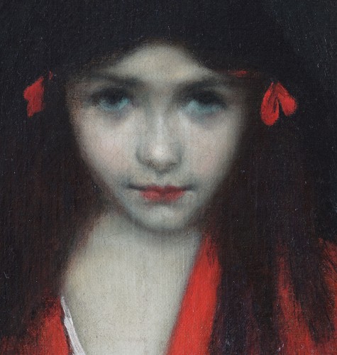Tableaux et dessins Tableaux XIXe siècle - Jean-Jacques Henner (1829-1905) - Portrait de jeune fille symboliste