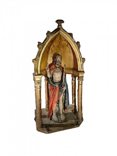 Christ Bénissant, élément de retable du XVIe dans son alcove du XIXe