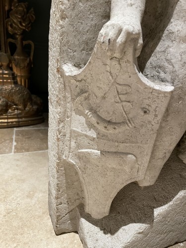 Antiquités - Paire de reliefs d'anges en marbre - XVIe