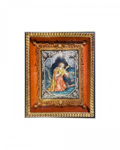 Sainte Marie Madeleine, plaque d'email sur cuivre du XVIIIe siècle