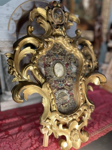 Reliquaire Italien de la Vraie Croix XVIIIe siècle - Art sacré, objets religieux Style Louis XV