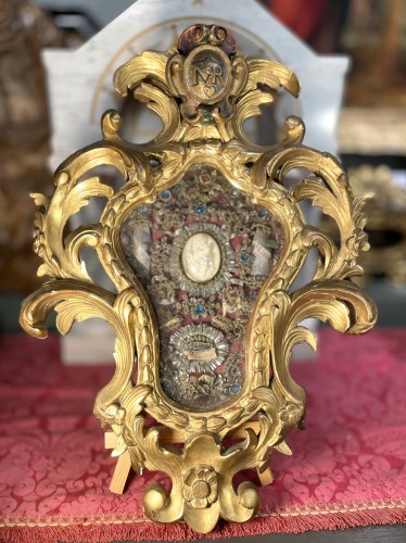 Art sacré, objets religieux  - Reliquaire Italien de la Vraie Croix XVIIIe siècle