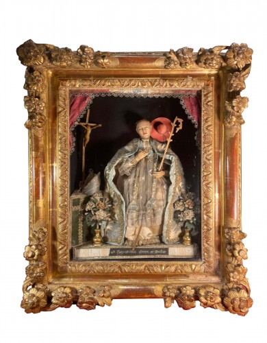 Saint Bonaventure, sujet en cire du XIXe siècle