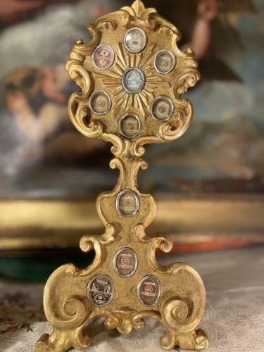 Paire de monstrances reliquaires aux 22 capsules - Italie XVIIIe siècle - Art sacré, objets religieux Style 