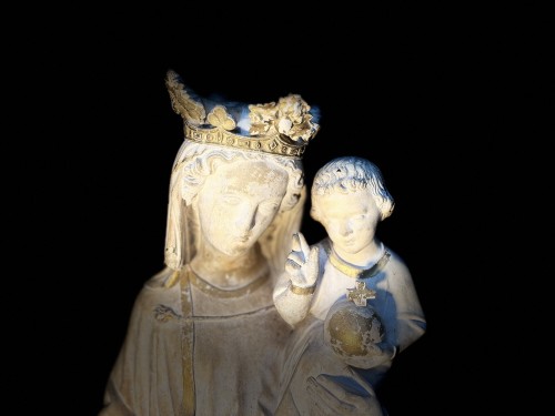 Vierge couronnée à l'Enfant - Circa 1840 - Art sacré, objets religieux Style 