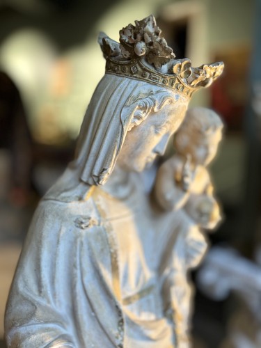 Art sacré, objets religieux  - Vierge couronnée à l'Enfant - Circa 1840