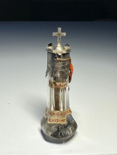 Ampoule reliquaire de Sainte Marguerite de Cortone - XVIIIe siècle - Art sacré, objets religieux Style 