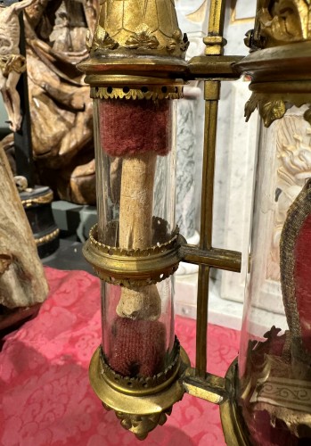 Monstrance reliquaire néo-gothique à trois cylindres, 19e siècle - 
