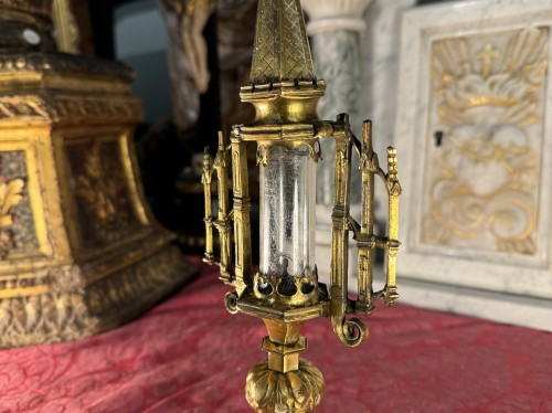 Art sacré, objets religieux  - Monstrance ampoule circa 1500