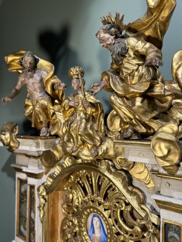 Art sacré, objets religieux  - Grand retable reliquaires et sa prédelle, Italie circa 1675