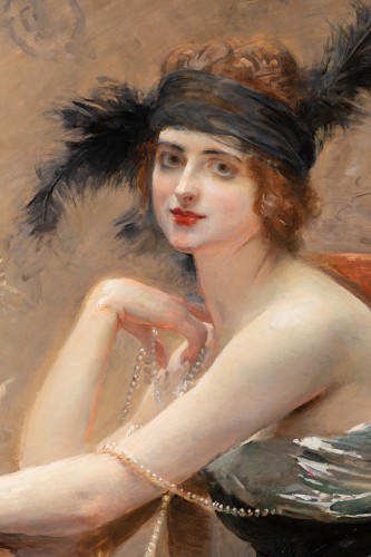 Portrait présumé d’Anna de Noailles - Madeleine Lemaire (1845 - 1928) - Segoura Fine Art