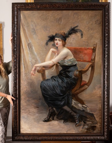 Art nouveau - Portrait présumé d’Anna de Noailles - Madeleine Lemaire (1845 - 1928)