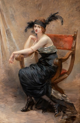 Antiquités - Portrait présumé d’Anna de Noailles - Madeleine Lemaire (1845 - 1928)