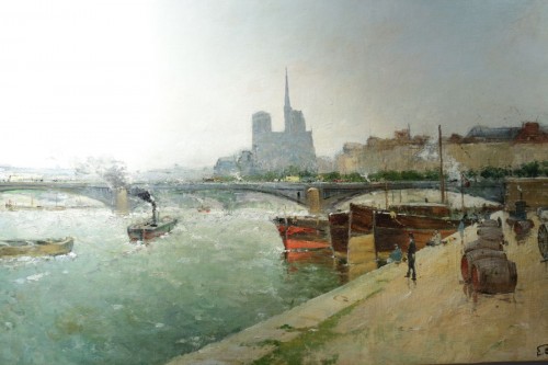 Tableaux et dessins Tableaux XIXe siècle - Eugène Giraud (1849 - 1937) - Vue panoramique de Paris