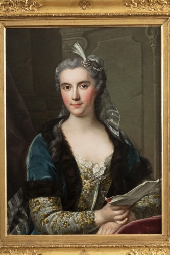 Portrait présumé de Marie Brûlart de La Borde duchesse de Luynes (vers 1684-1763) - Tableaux et dessins Style Louis XV