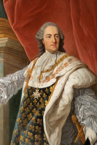 - Portrait de Louis XV en tenue de sacre, école française du XVIIIe siècle