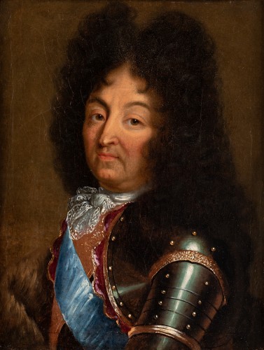 Portrait de Louis XIV - École française vers 1700 - Tableaux et dessins Style 
