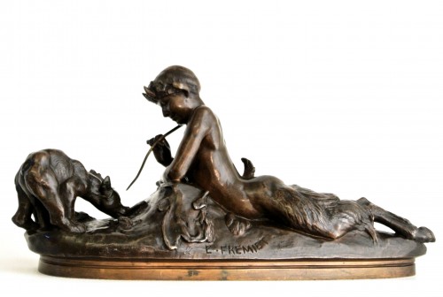Pan et oursons d'après Emmanuel Frémiet (1824-1910) - Sculpture Style Art nouveau