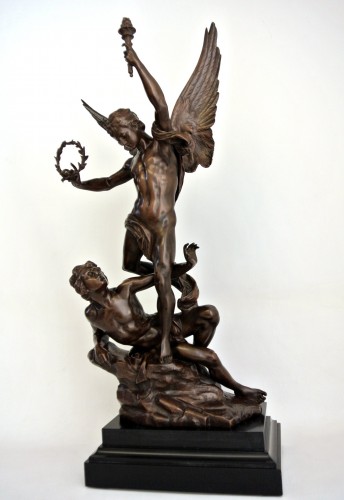 La victoire triomphante d'après Charles Vital-Cornu (1851-1927) - Sculpture Style Art nouveau