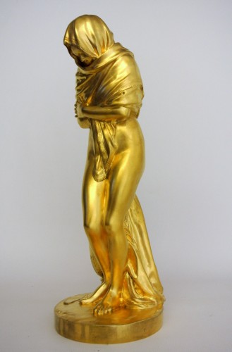 Sculpture Sculpture en Bronze - L'Hiver ou la Frileuse d'après Jean Antoine Houdon (1741-1828)