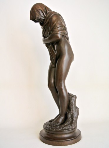 Sculpture Sculpture en Bronze - La Frileuse d'après Jean-Antoine Houdon (1741-1828)