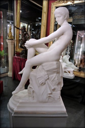 XIXe siècle - "Chloé" sculpture en marbre fin XIXe