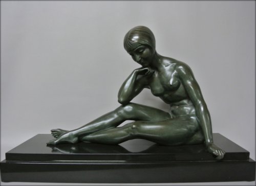 Statue en bronze signée Morante - Sculpture Style Art Déco