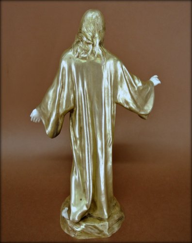 XXe siècle - "Le Sacré coeur de Jésus" statue signée P Gasq