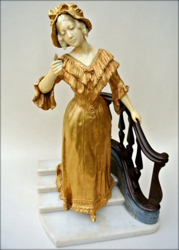 Affortunato GORY - Jeune femme - Sculpture Style Art Déco