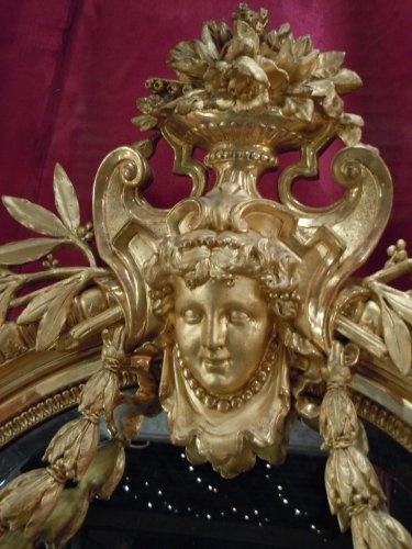 Grand miroir Napoléon III à parcloses - Marc Menzoyan