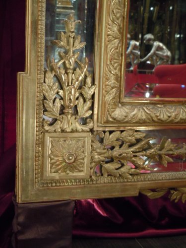 XIXe siècle - Grand miroir Napoléon III à parcloses